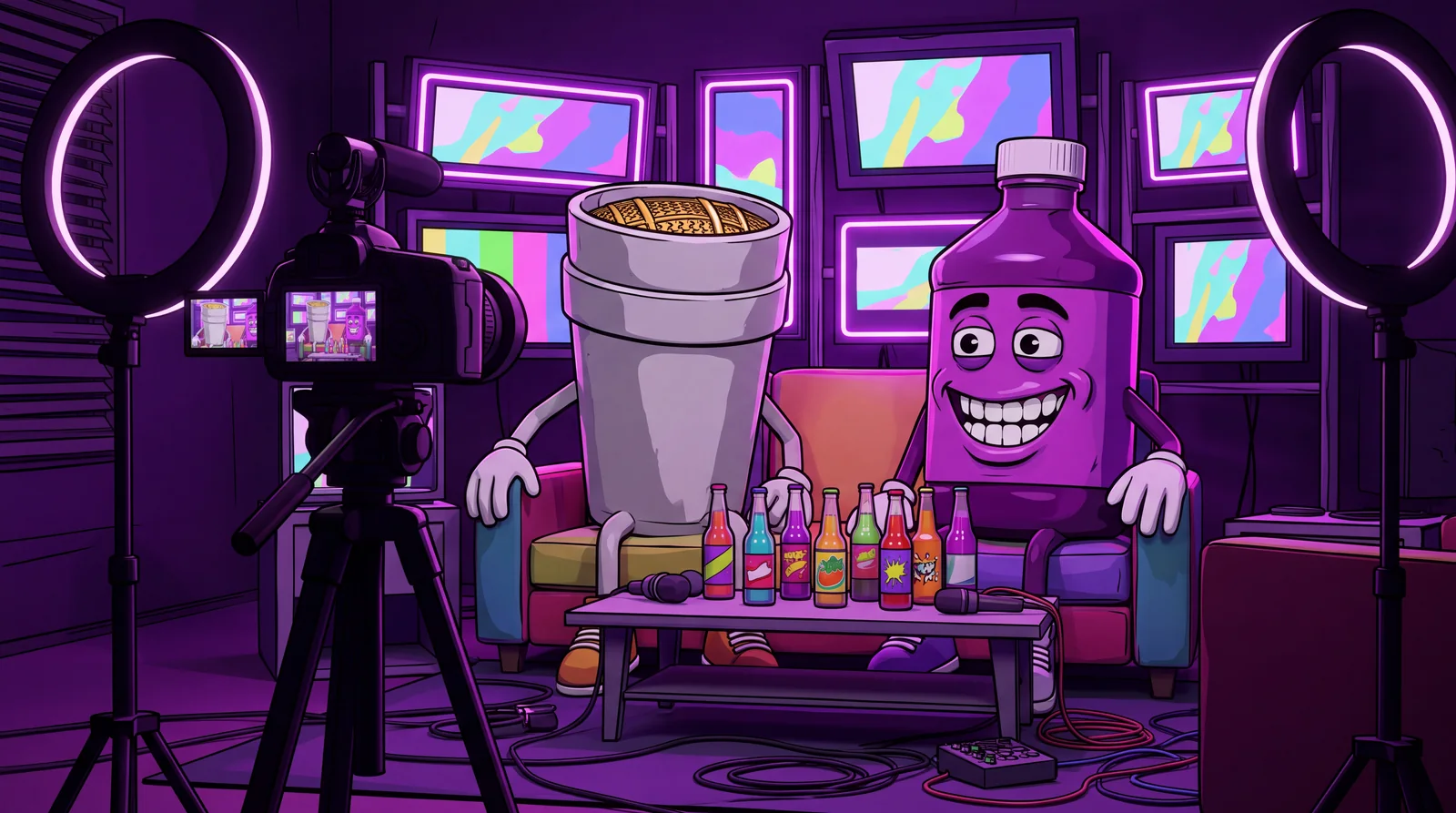 The MuddBruddasTV studio with both bruddas hosting